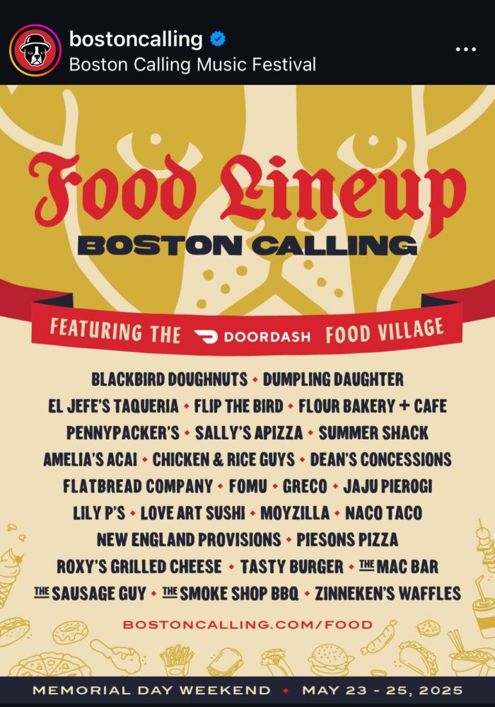 Boston Calling 2025 Food Vendors